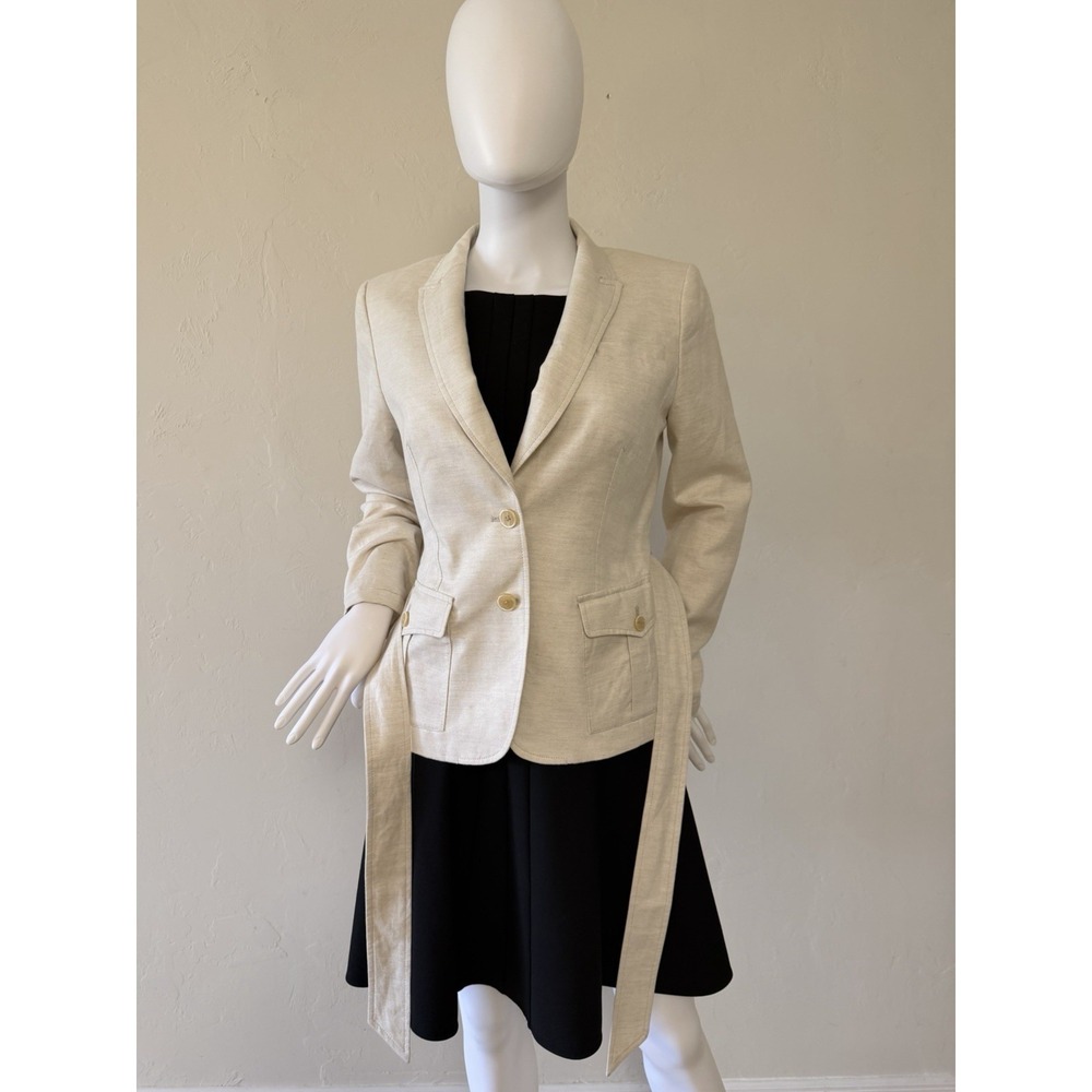Banana Republic Light Cream Tailored Belted Blazer